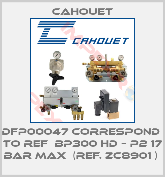 Cahouet-DFP00047 correspond  to ref  BP300 HD – P2 17 bar max  (ref. ZC8901 ) 
