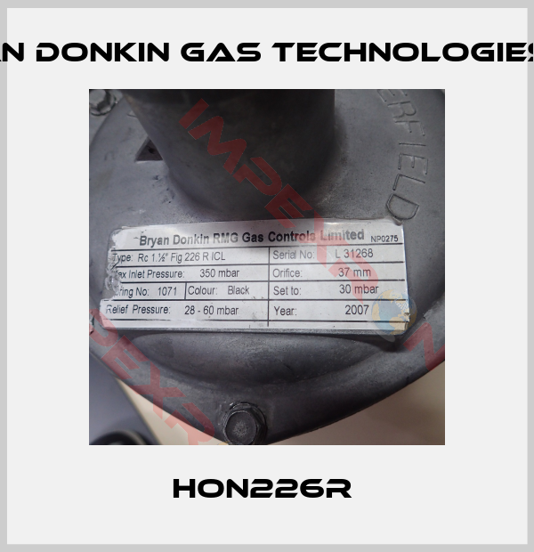 Bryan Donkin Gas Technologies Ltd.-HON226R 