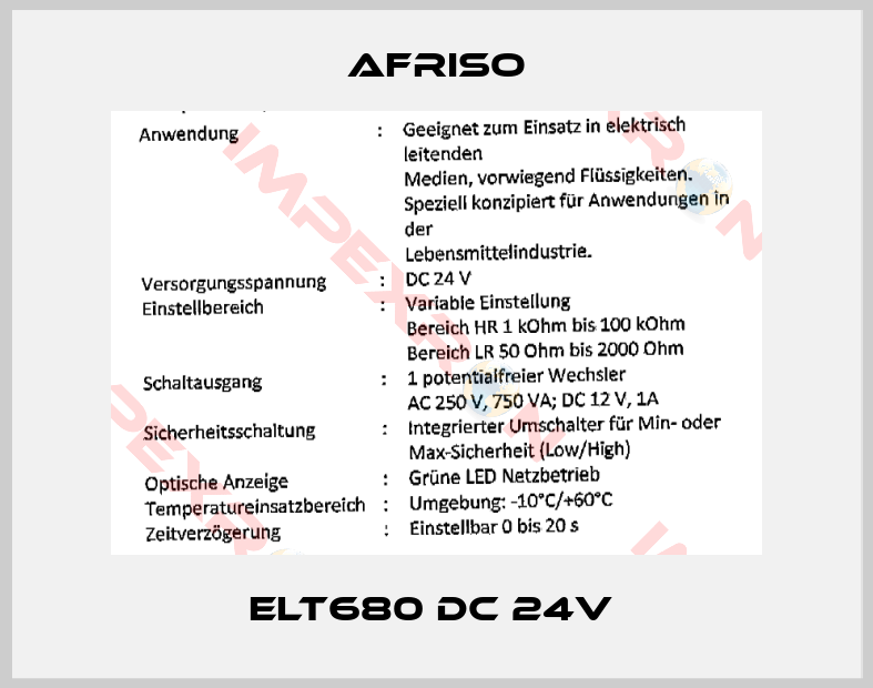 Afriso-ELT680 DC 24V 