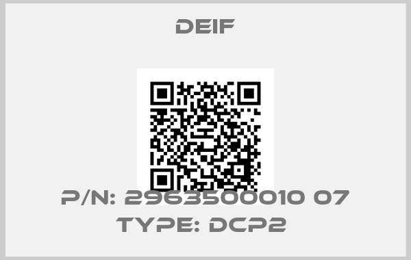 Deif-P/N: 2963500010 07 Type: DCP2 