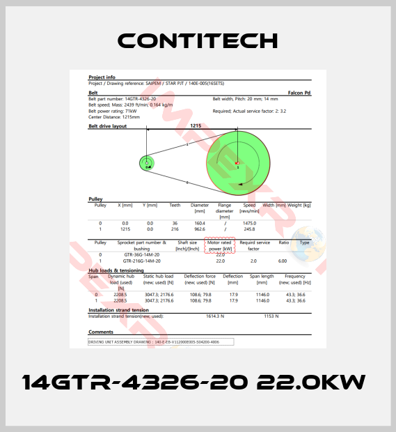 Contitech-14GTR-4326-20 22.0kW 