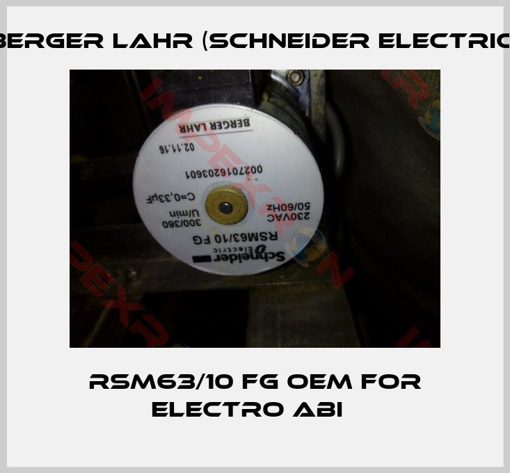 Berger Lahr (Schneider Electric)-RSM63/10 FG OEM for Electro ABI  