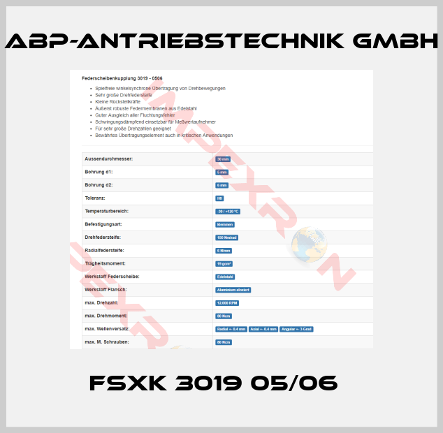 ABP-Antriebstechnik GmbH-FSXK 3019 05/06  
