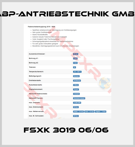 ABP-Antriebstechnik GmbH-FSXK 3019 06/06 