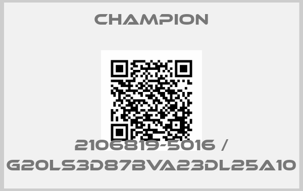 Champion-2106819-5016 / G20LS3D87BVA23DL25A10