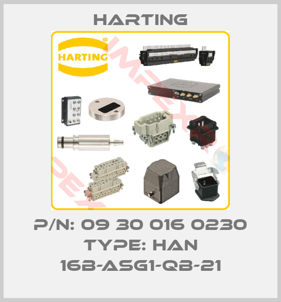 Harting-P/N: 09 30 016 0230 Type: Han 16B-asg1-QB-21