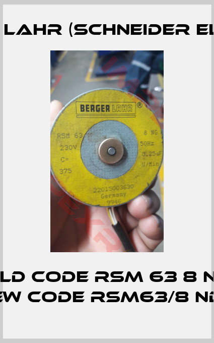 Berger Lahr (Schneider Electric)-old code RSM 63 8 NG new code RSM63/8 NdG