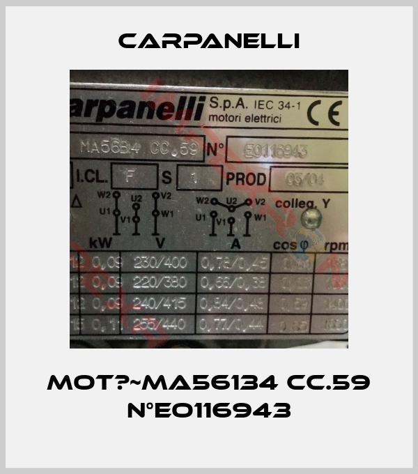 Carpanelli-MOT３~MA56134 CC.59 N°EO116943