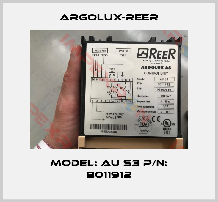 Argolux-Reer-Model: AU S3 P/N: 8011912