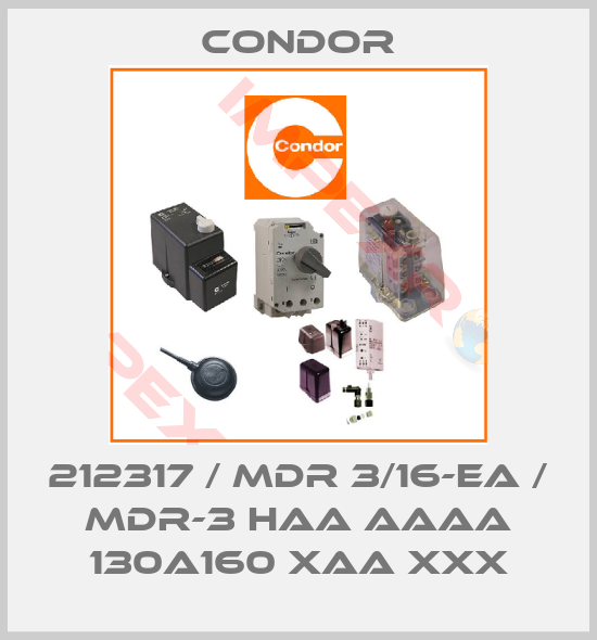 Condor-212317 / MDR 3/16-EA / MDR-3 HAA AAAA 130A160 XAA XXX