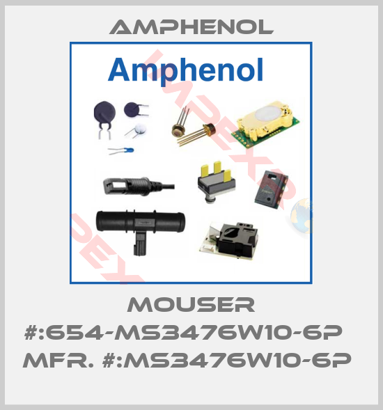 Amphenol-MOUSER #:654-MS3476W10-6P   MFR. #:MS3476W10-6P 