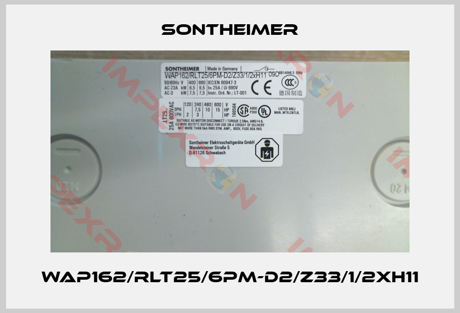 Sontheimer-WAP162/RLT25/6pm-D2/Z33/1/2xH11
