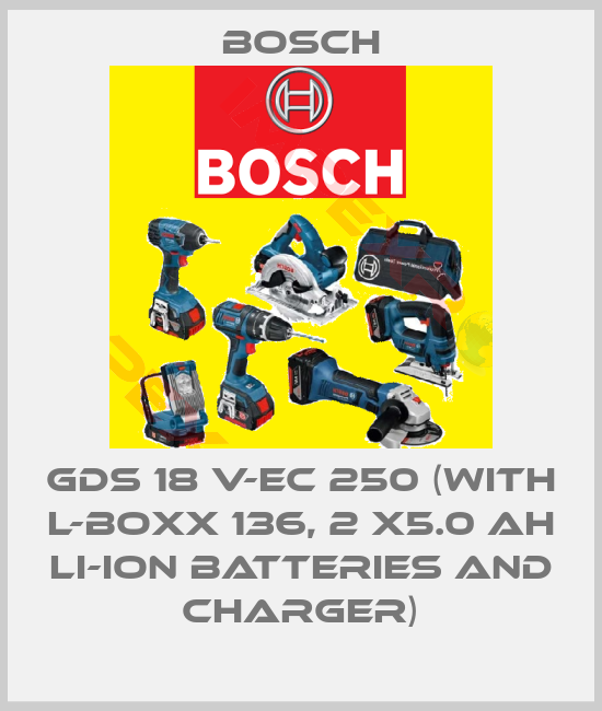 Bosch-GDS 18 V-EC 250 (with L-BOXX 136, 2 x5.0 Ah Li-Ion batteries and charger)