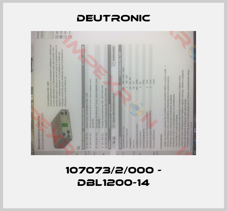 Deutronic-107073/2/000 - DBL1200-14