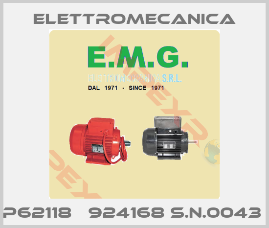 Elettromecanica-P62118   924168 S.N.0043 