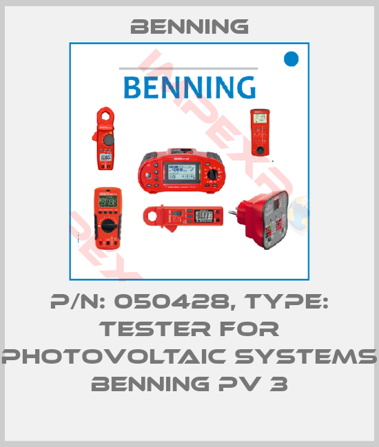 Benning-P/N: 050428, Type: Tester for Photovoltaic Systems BENNING PV 3