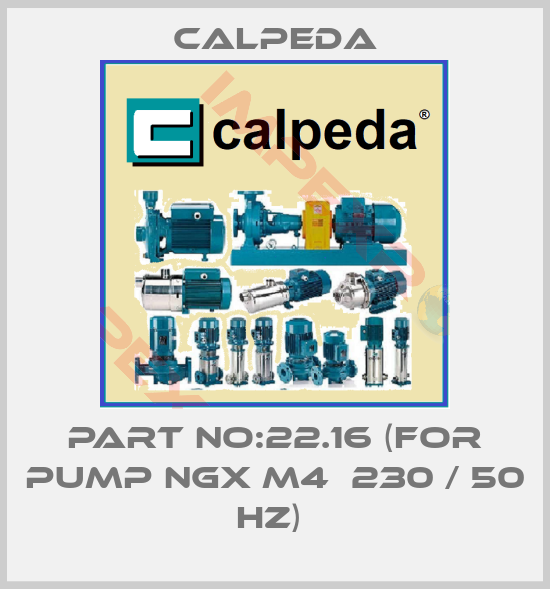 Calpeda-PART NO:22.16 (FOR PUMP NGX M4  230 / 50 HZ) 