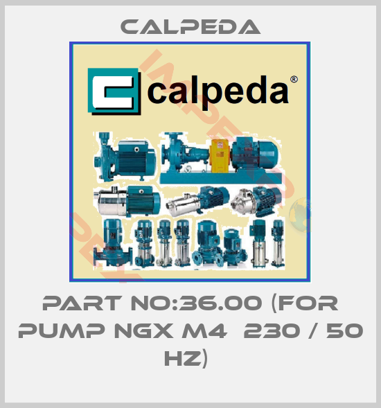 Calpeda-PART NO:36.00 (FOR PUMP NGX M4  230 / 50 HZ) 