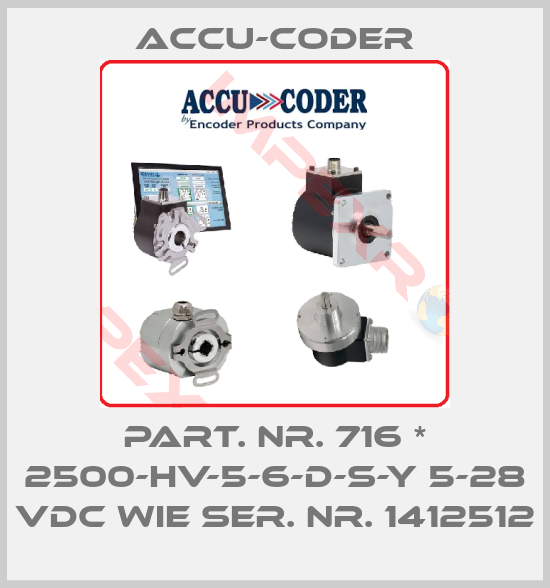 ACCU-CODER-PART. NR. 716 * 2500-HV-5-6-D-S-Y 5-28 VDC WIE SER. NR. 1412512