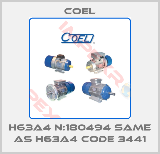 Coel-H63A4 N:180494 same as H63A4 CODE 3441