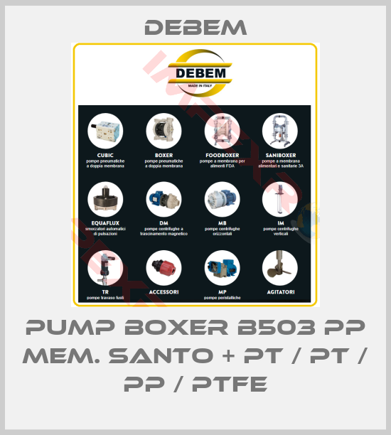 Debem-PUMP BOXER B503 PP MEM. SANTO + PT / PT / PP / PTFE