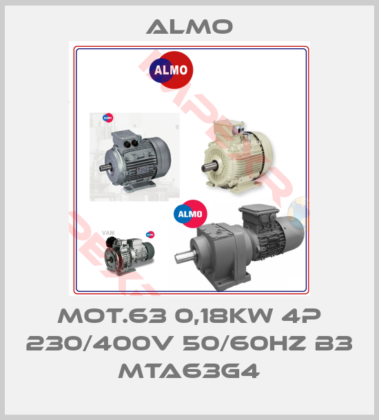 Almo-MOT.63 0,18KW 4P 230/400V 50/60HZ B3 MTA63G4