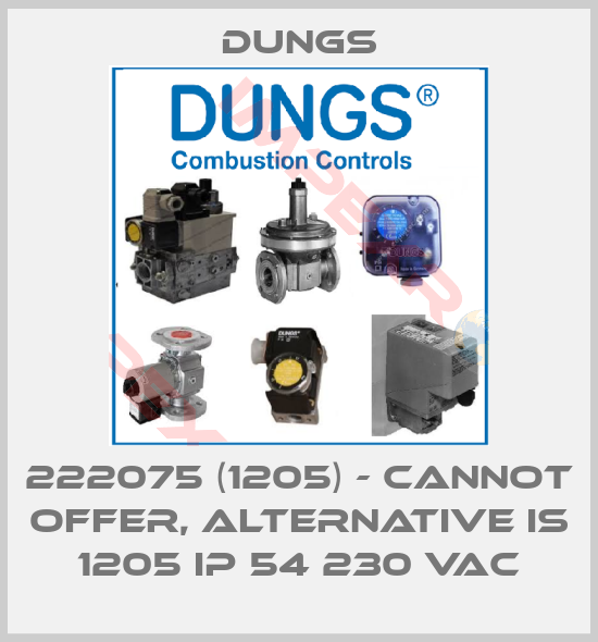 Dungs-222075 (1205) - cannot offer, alternative is 1205 IP 54 230 VAC