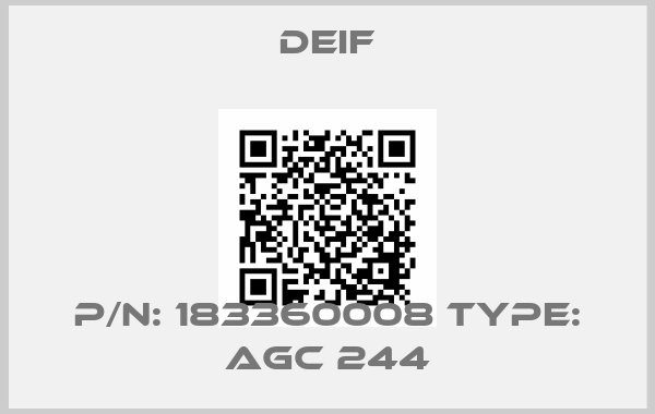 Deif-P/N: 183360008 Type: AGC 244