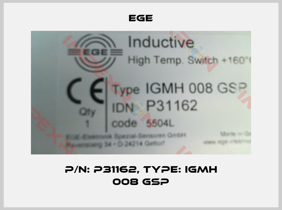 Ege-p/n: P31162, Type: IGMH 008 GSP