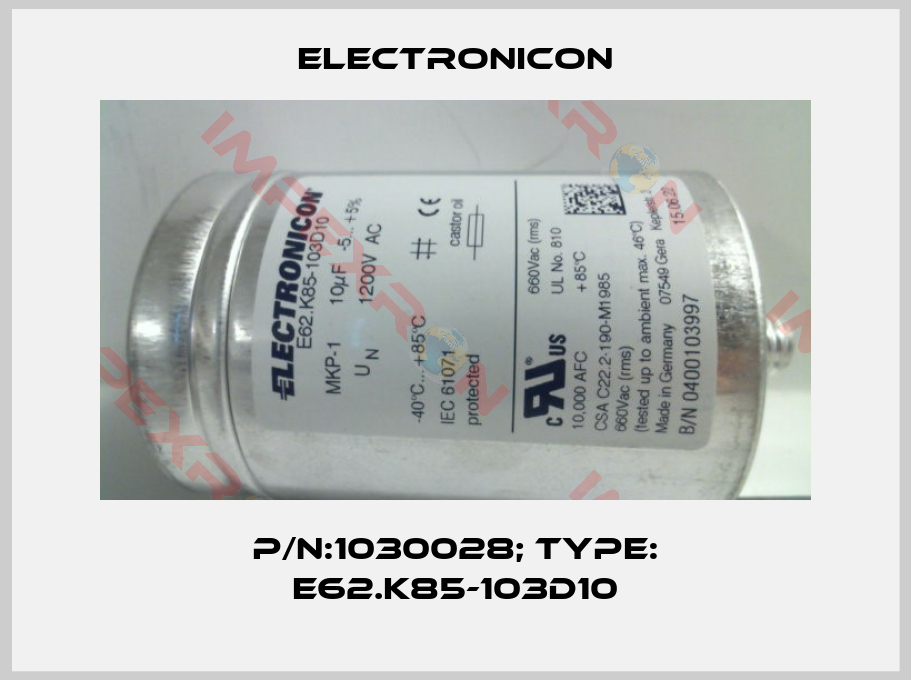 Electronicon-P/N:1030028; Type: E62.K85-103D10