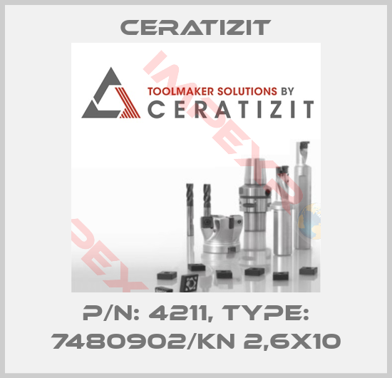 Ceratizit-P/N: 4211, Type: 7480902/KN 2,6X10