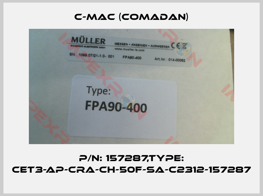 C-mac (Comadan)-P/N: 157287,Type: CET3-AP-CRA-CH-50F-SA-C2312-157287