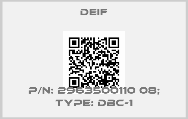 Deif-p/n: 2963500110 08; Type: DBC-1