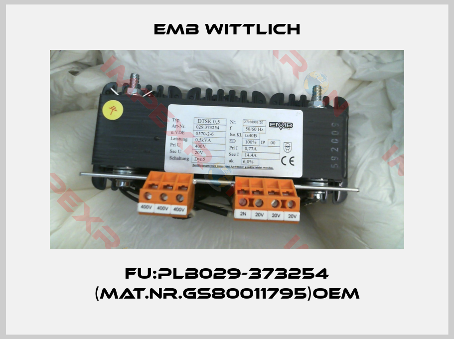 EMB Wittlich-FU:PLB029-373254 (Mat.Nr.GS80011795)OEM