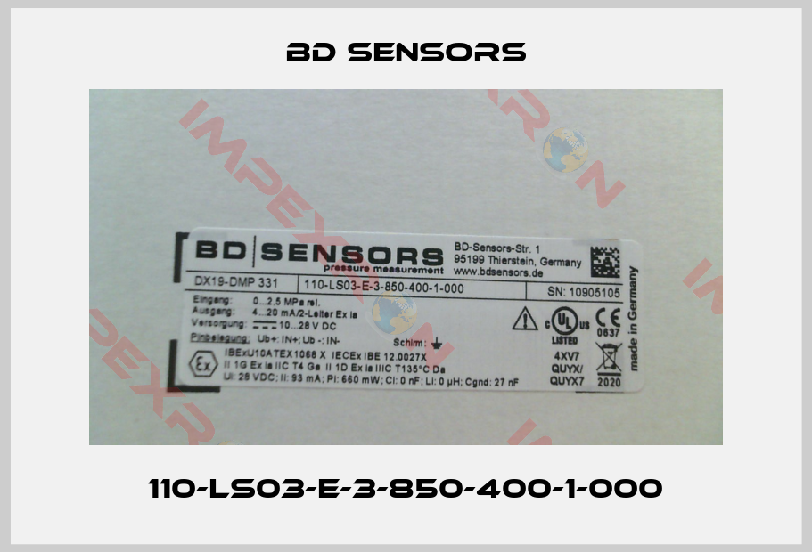 Bd Sensors-110-LS03-E-3-850-400-1-000