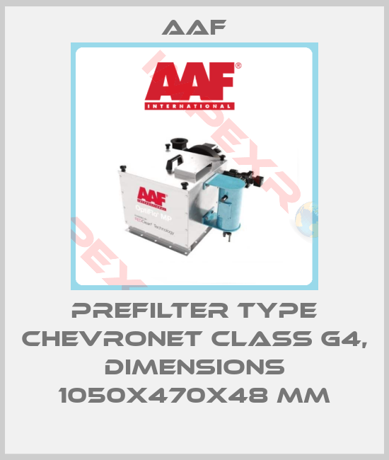 AAF-Prefilter type ChevroNet class G4, dimensions 1050x470x48 mm
