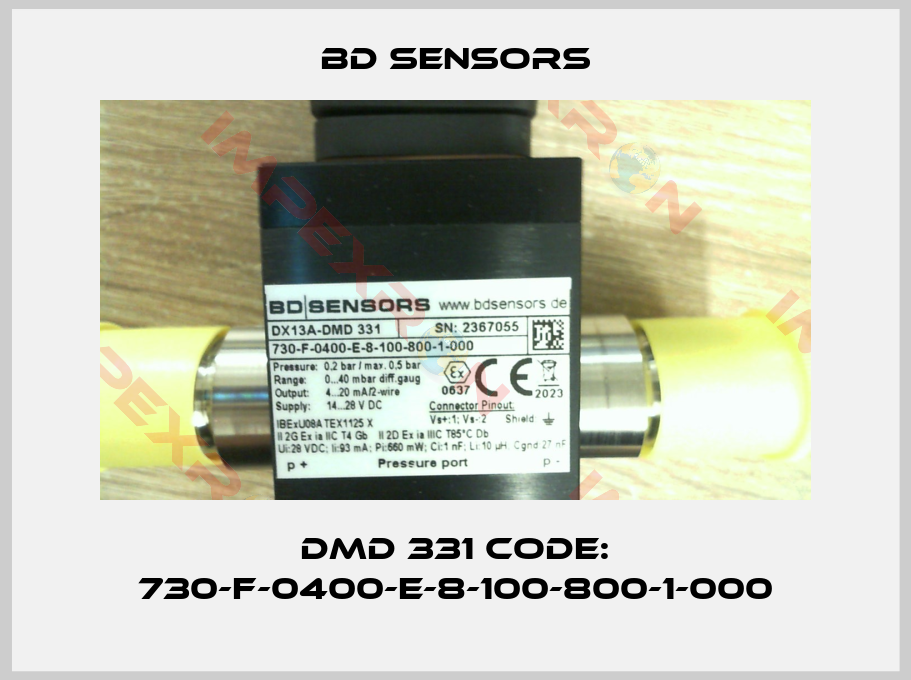 Bd Sensors-DMD 331 Code: 730-F-0400-E-8-100-800-1-000