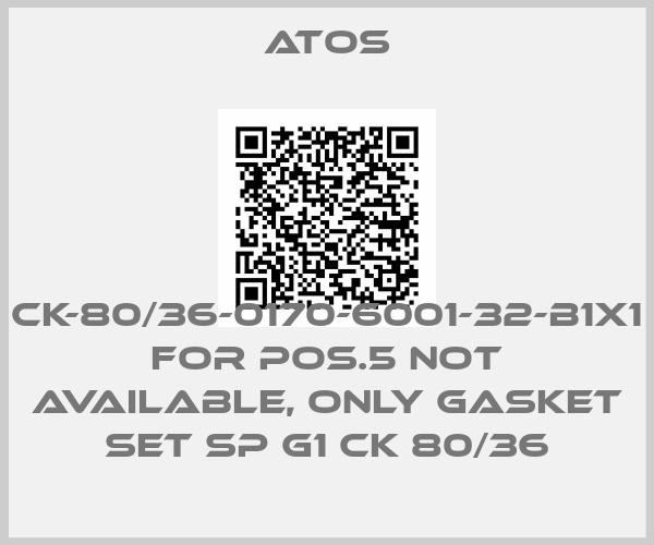 Atos-CK-80/36-0170-6001-32-B1X1 for Pos.5 not available, only gasket set SP G1 CK 80/36