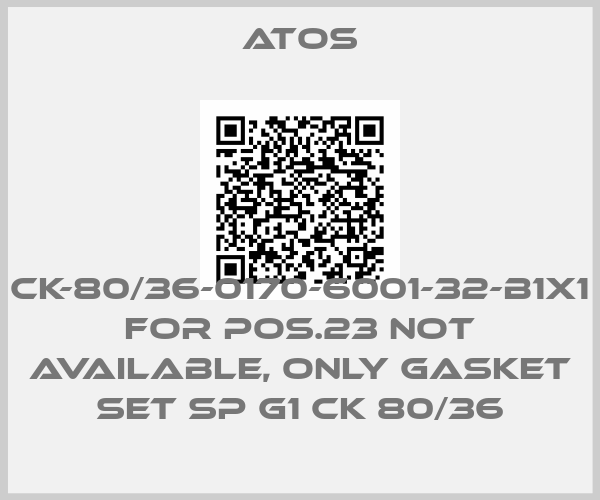 Atos-CK-80/36-0170-6001-32-B1X1 for Pos.23 not available, only gasket set SP G1 CK 80/36
