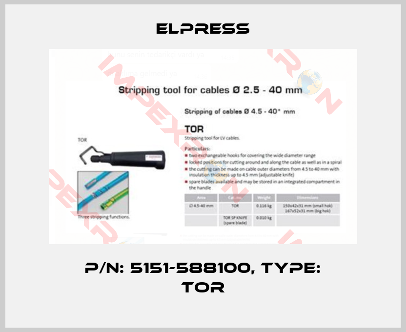 Elpress-p/n: 5151-588100, Type: TOR