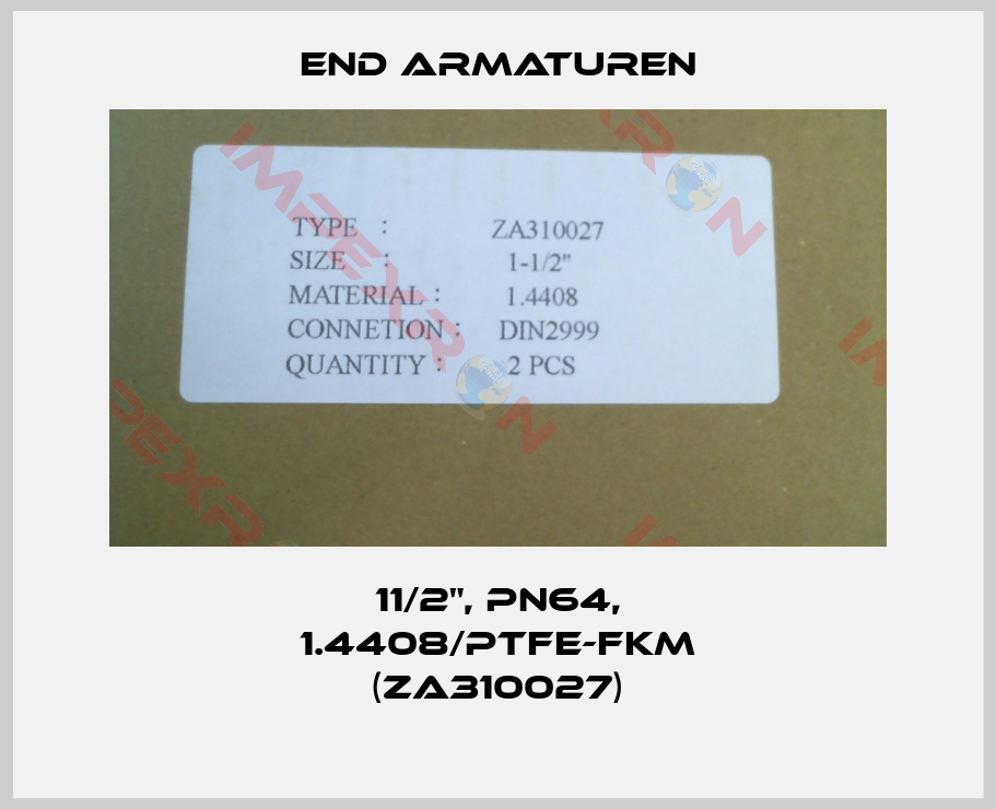 End Armaturen-11/2", PN64, 1.4408/PTFE-FKM (ZA310027)