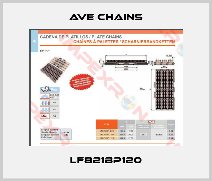 Ave chains-LF821BP120