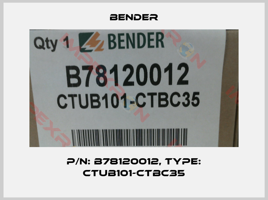 Bender-P/N: B78120012, Type: CTUB101-CTBC35