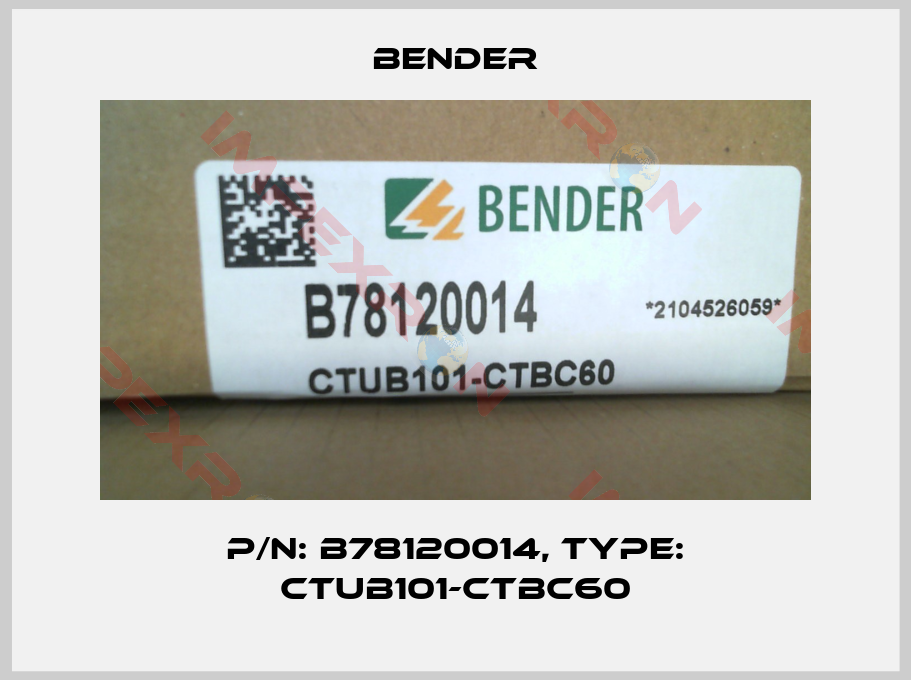 Bender-p/n: B78120014, Type: CTUB101-CTBC60