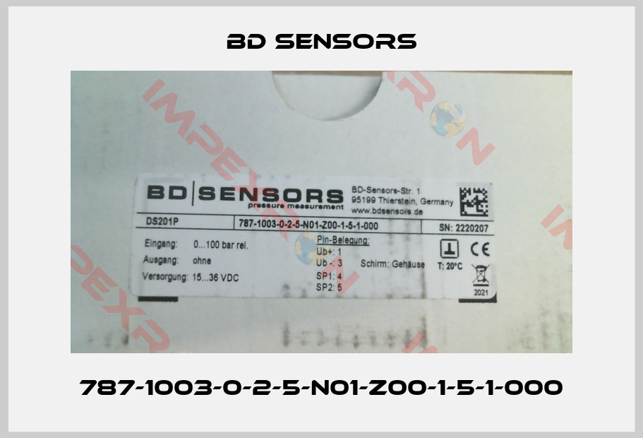 Bd Sensors-787-1003-0-2-5-N01-Z00-1-5-1-000