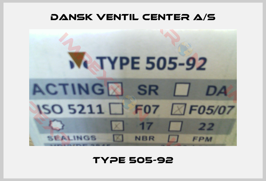 Dansk Ventil Center A/S-Type 505-92