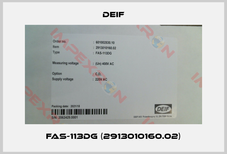 Deif-FAS-113DG (2913010160.02)