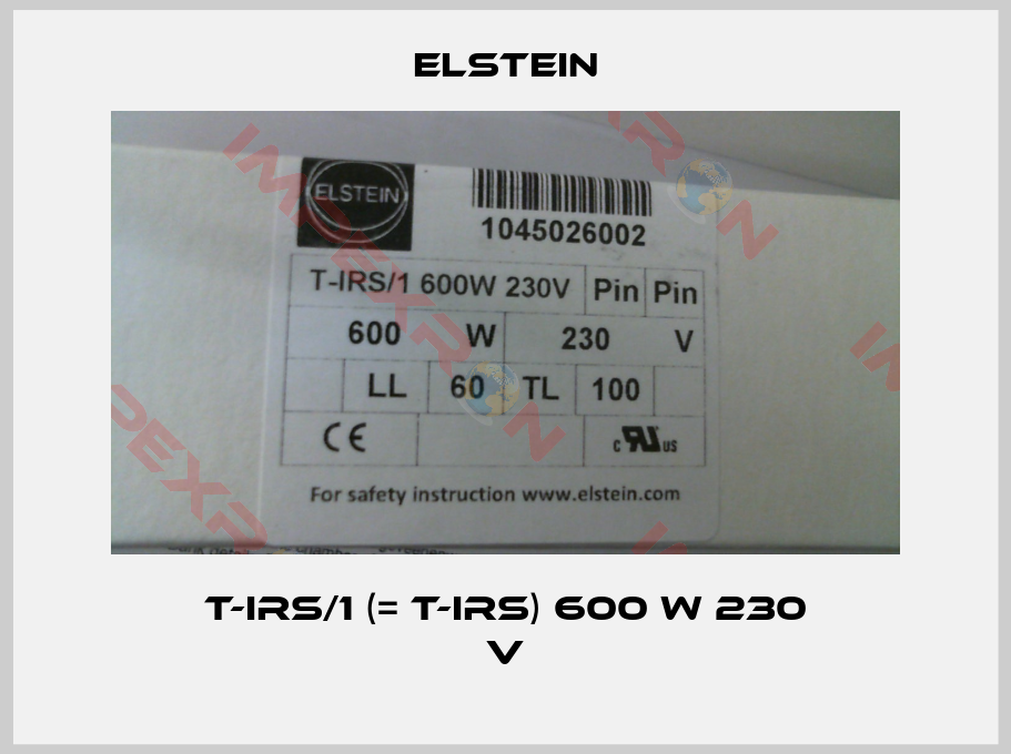 Elstein-T-IRS/1 (= T-IRS) 600 W 230 V