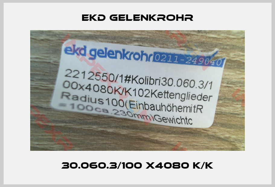 Ekd Gelenkrohr-30.060.3/100 x4080 K/K