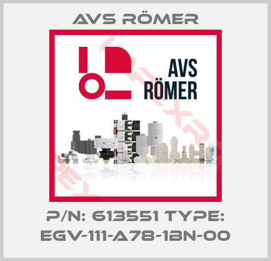 Avs Römer-P/N: 613551 Type: EGV-111-A78-1BN-00